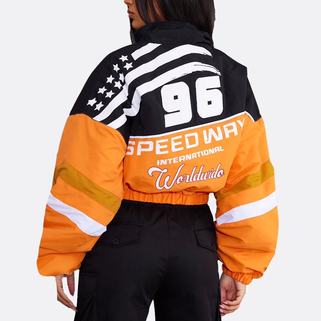 Collective Oversized - Womens RacingJacketCropped Orange Poly