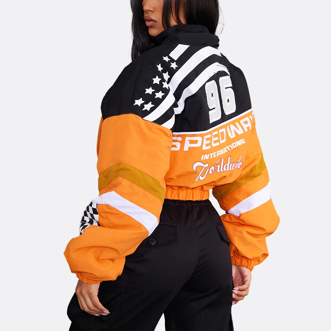 Collective Oversized - Womens RacingJacketCropped Orange Poly