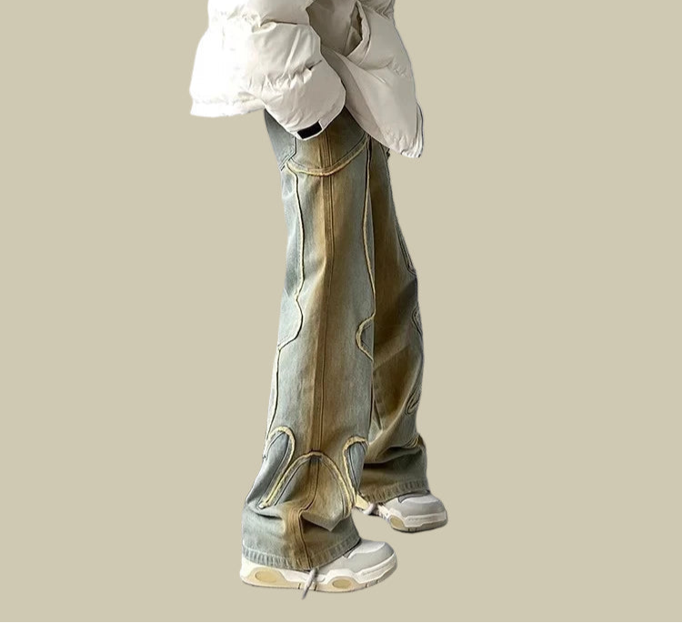 Collective Oversized - Men's Distressed Baggy Denim Indigo
