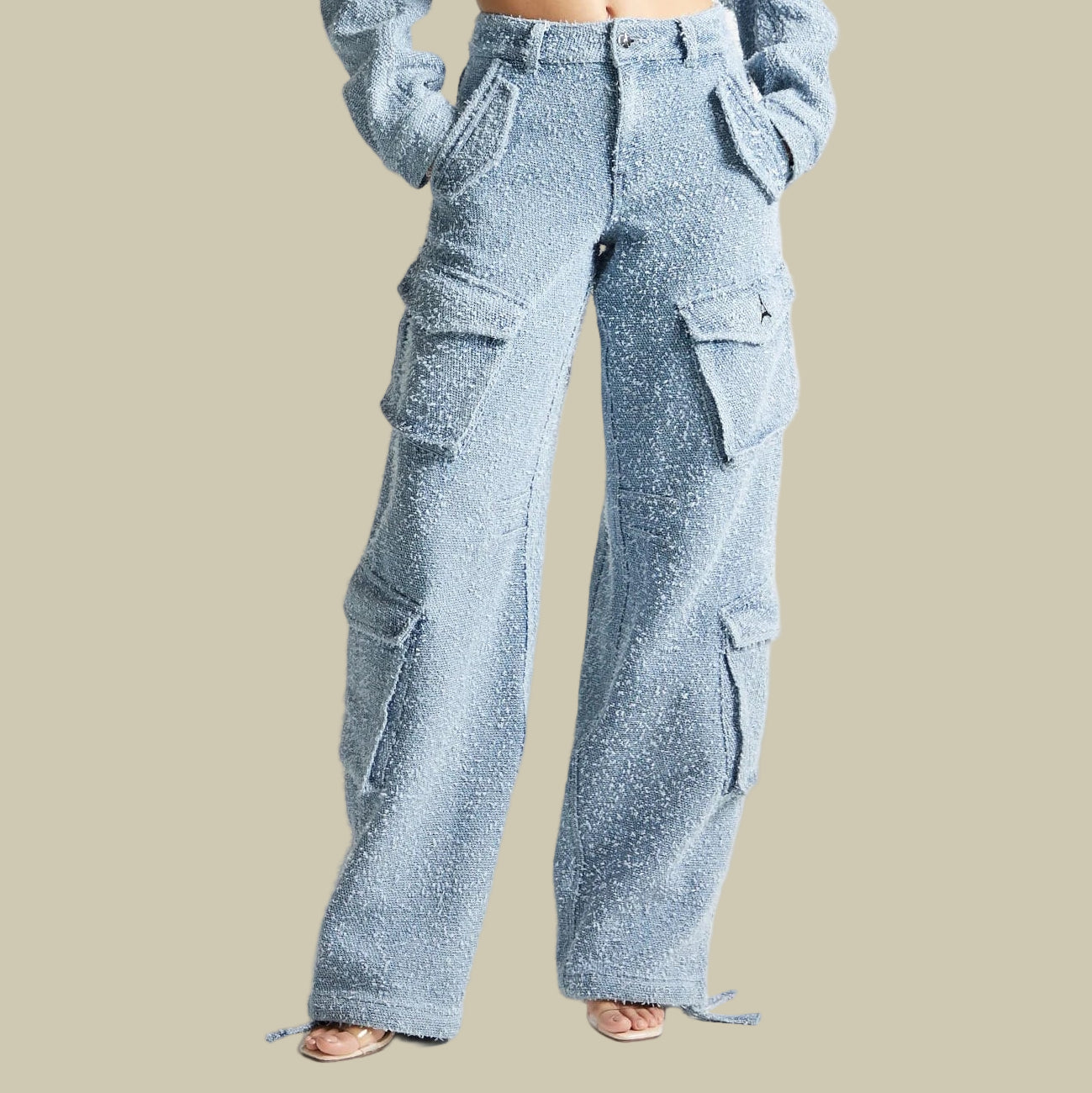 Collective Oversized - Women's Distressed Blue Cotton 2 Piece