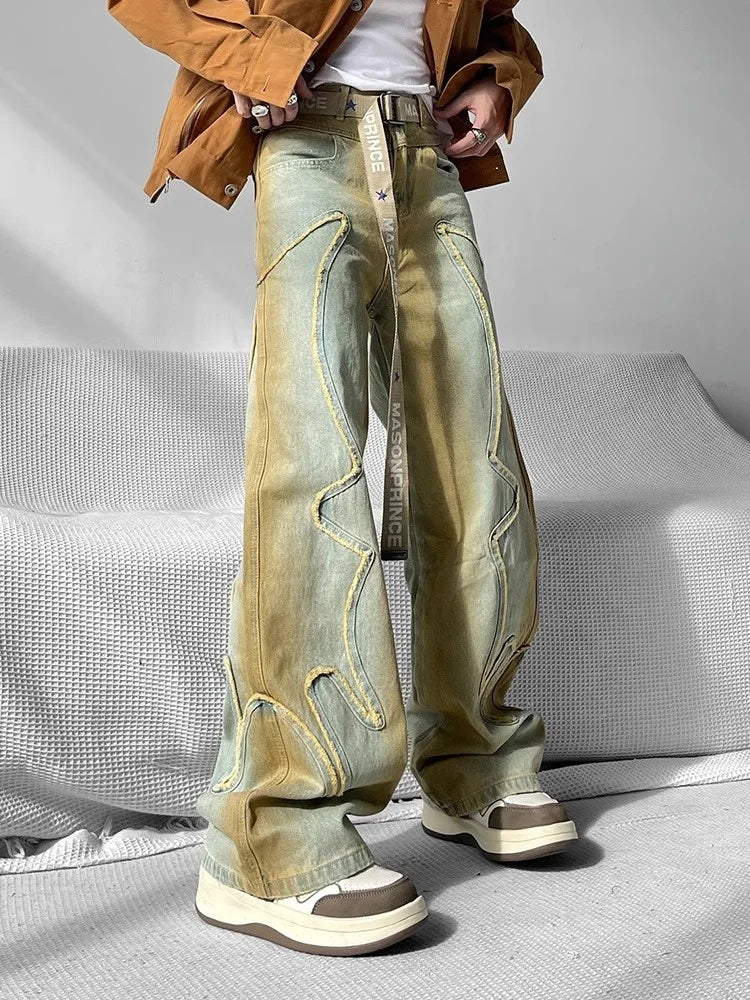 Collective Oversized - Men's Distressed Baggy Denim Indigo