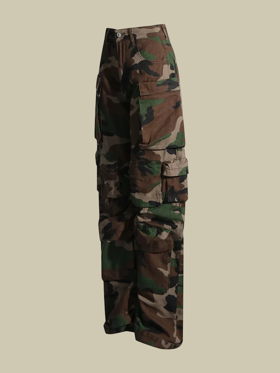 Collective Oversized - Women's Camo HighWaist Cotton Pants