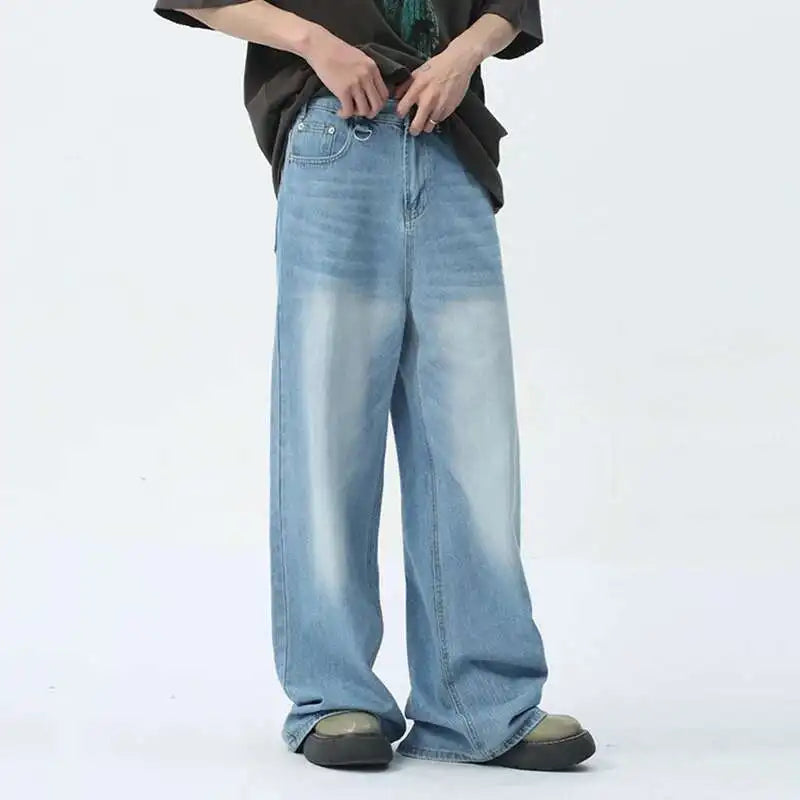 Collective Oversized - Men's Wide Leg Jeans Indigo Denim