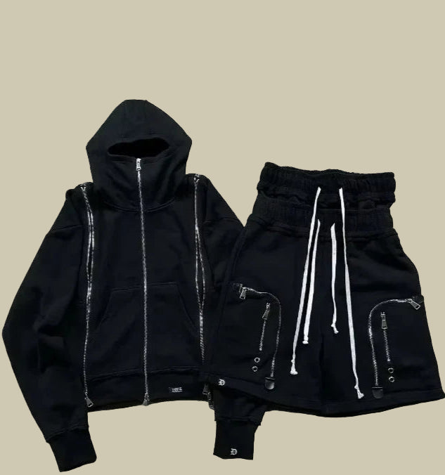 Collective Oversized Women's Zip Set Cozy Cotton Black