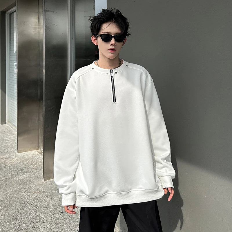Collective Oversized - Men's Zip Sweatshirt Black Cotton