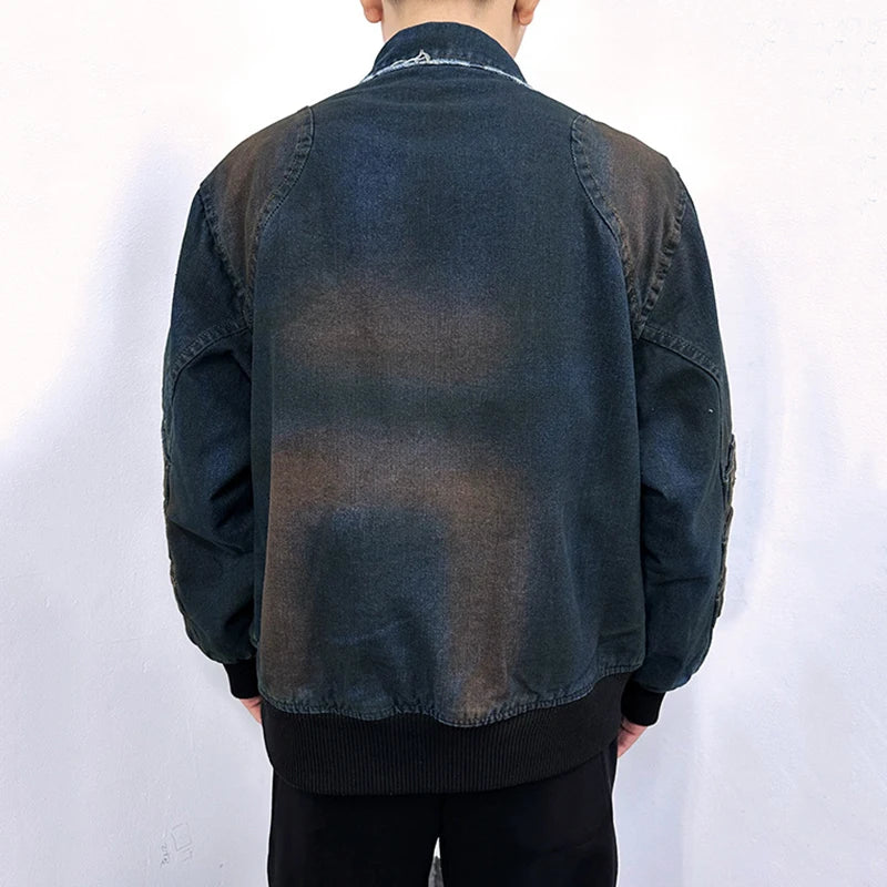 Collective Oversized - Men's Denim Padded Jacket Indigo
