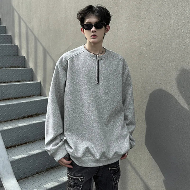 Collective Oversized - Men's Zip Sweatshirt Black Cotton