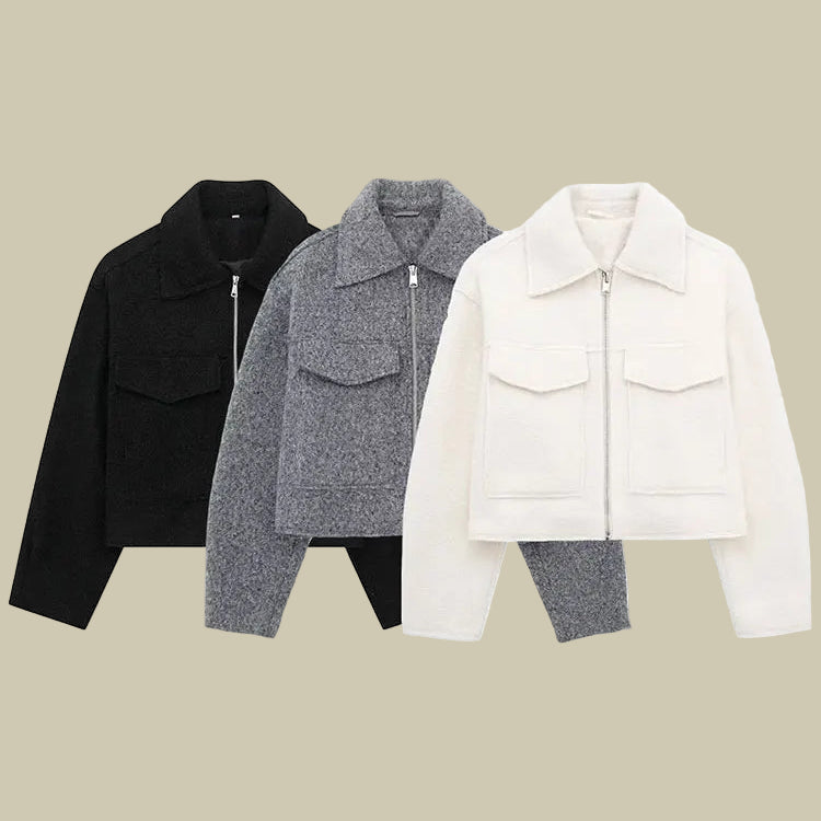 Collective Oversized - Women's Jacket Black Wool Cozy Women