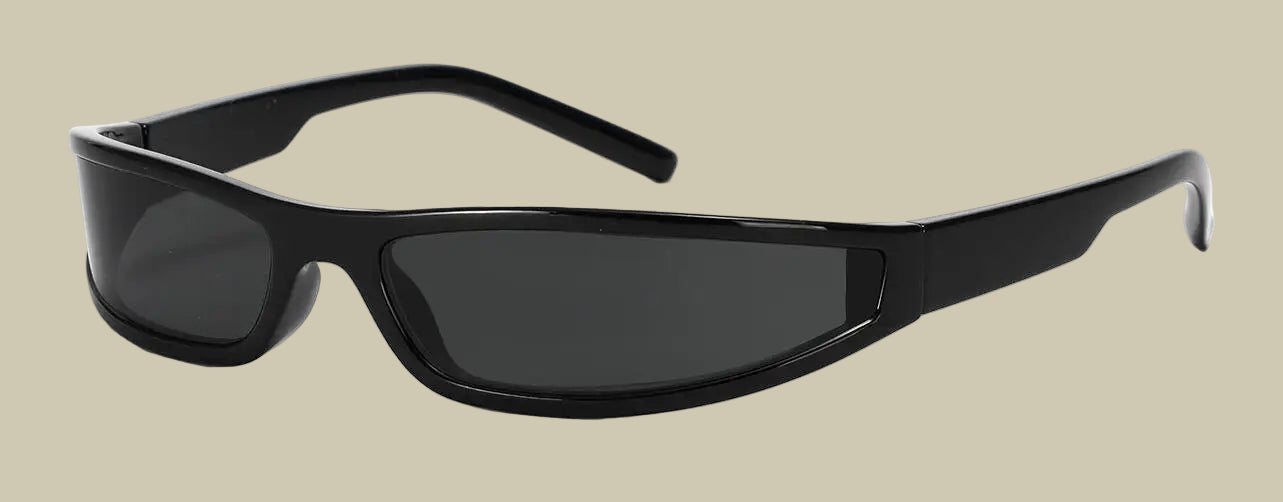 Collective Oversized - Women's Narrow Sunglasses Black Poly
