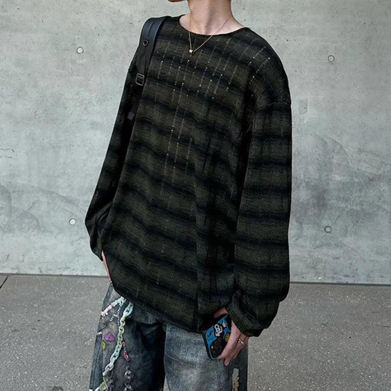 Collective Oversized - Men's Black Cotton Long Sleeve Top