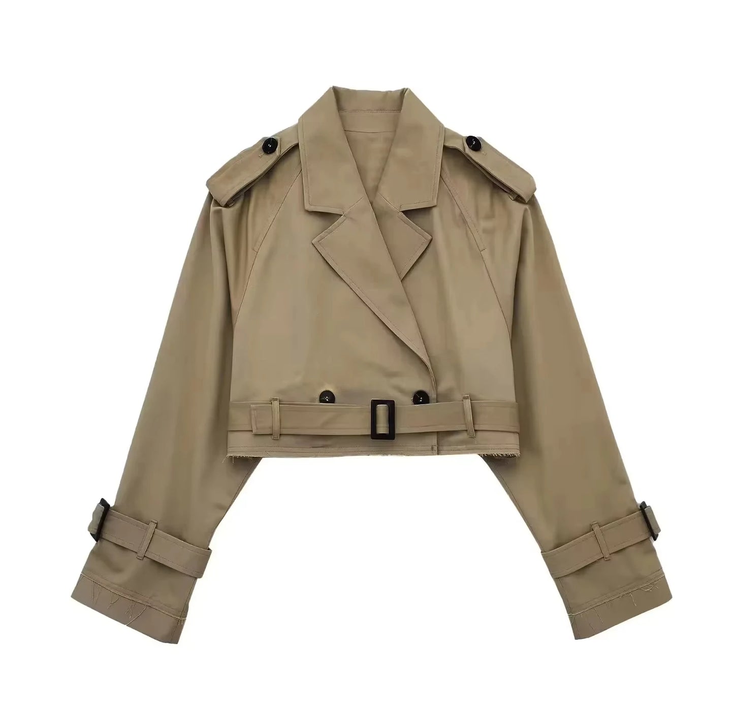 Collective Oversized - Women's Belted Trench Black Cotton
