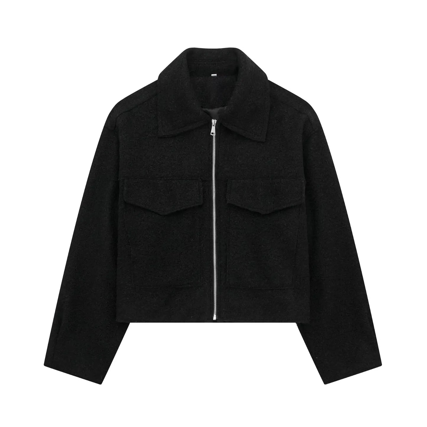 Collective Oversized - Women's Jacket Black Wool Cozy Women