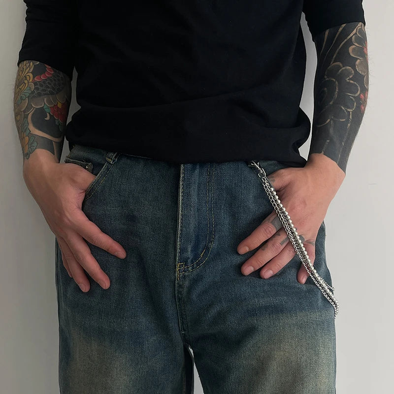 Collective Oversized - Unisex Pants Chain Metal Silver