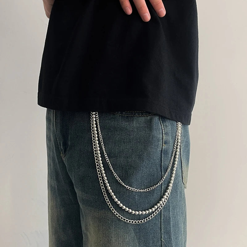 Collective Oversized - Unisex Pants Chain Metal Silver