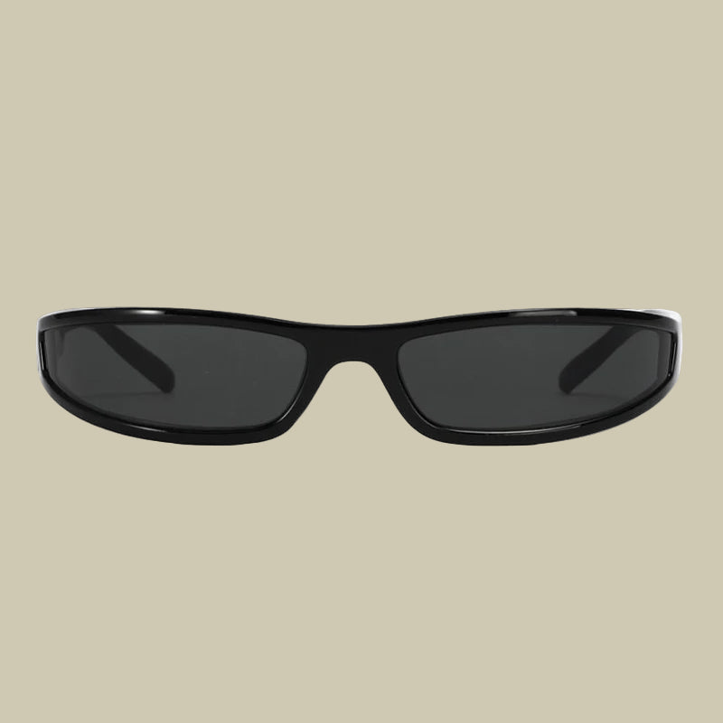 Collective Oversized - Women's Narrow Sunglasses Black Poly