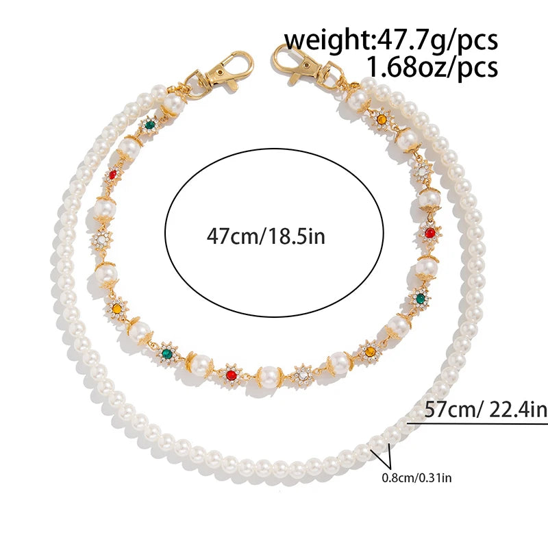 Collective Oversized - Unisex Pants Chain Pearl Bloom