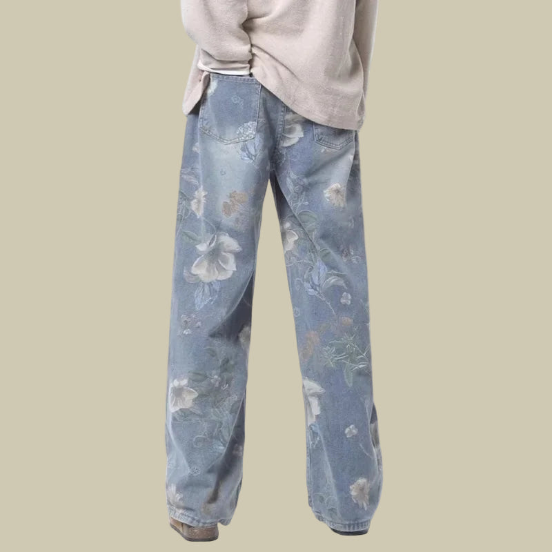 Collective Oversized - Men's Korean Tie-Dye Denim Color