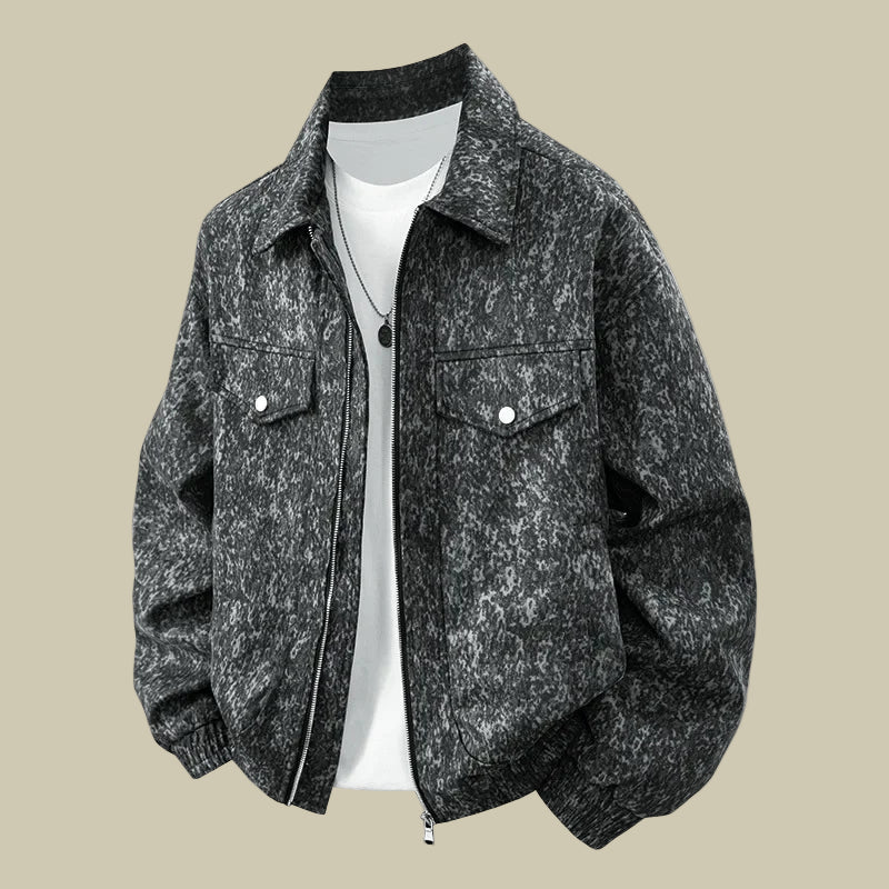 Collective Oversized - Men's Velvet Casual Jacket Black