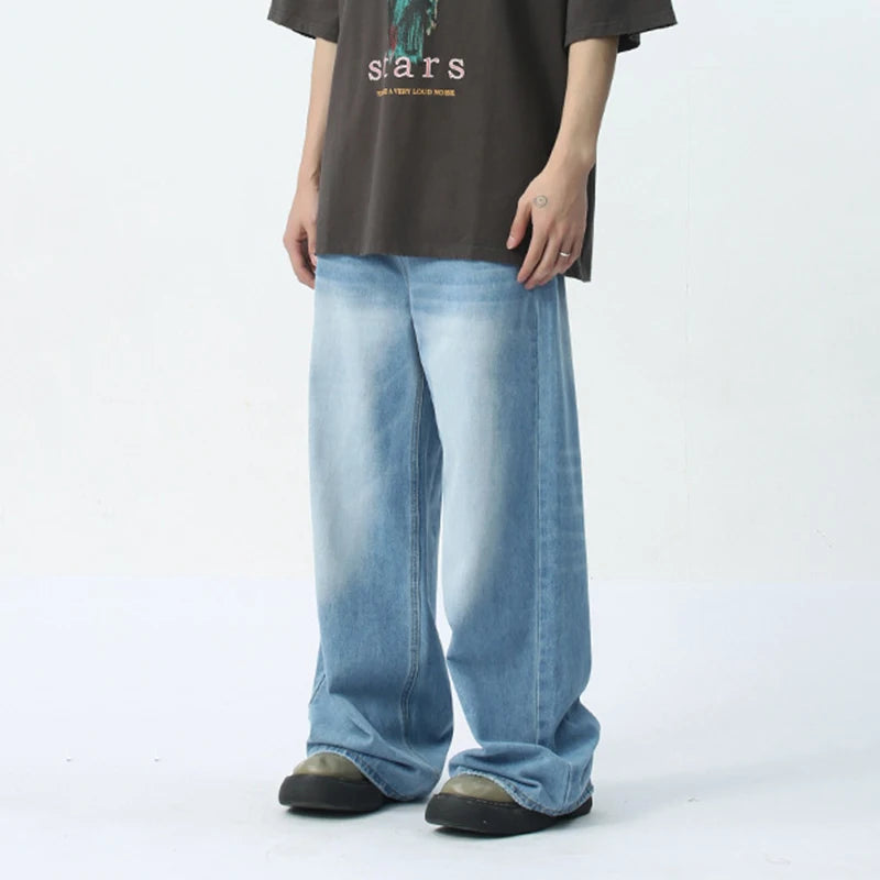 Collective Oversized - Men's Wide Leg Jeans Indigo Denim