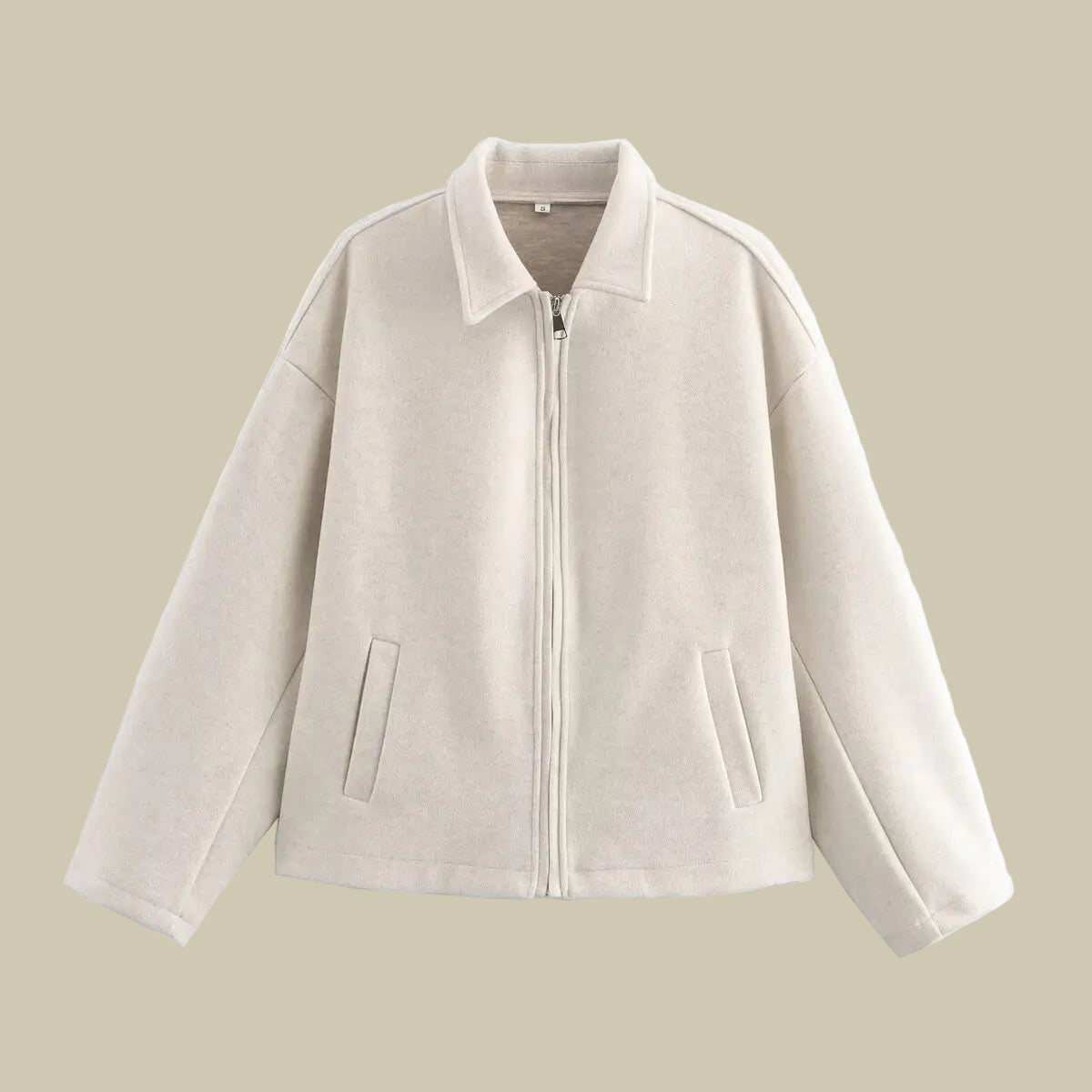 Collective Oversized - Women's Wool Zip Jacket Brown Women