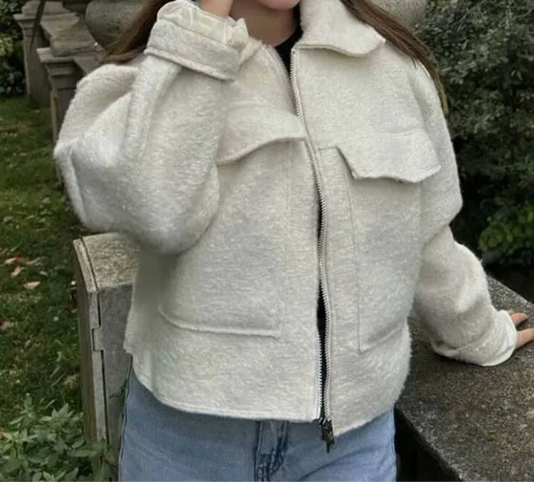 Collective Oversized - Women's Jacket Black Wool Cozy Women