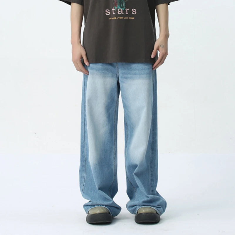 Collective Oversized - Men's Wide Leg Jeans Indigo Denim