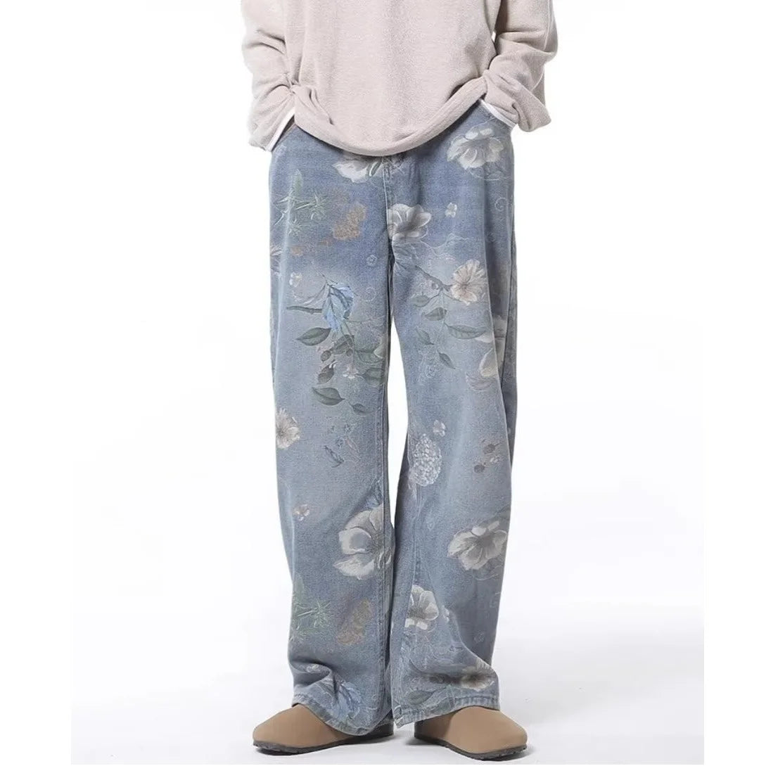 Collective Oversized - Men's Korean Tie-Dye Denim Color