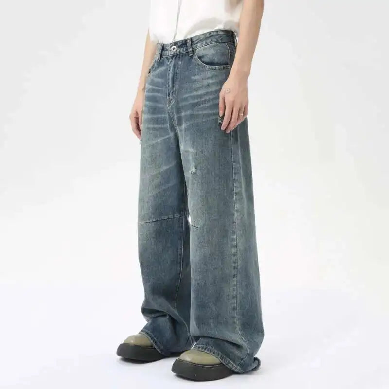 Collective Oversized - Men's Denim Pants Blue Cotton Casual