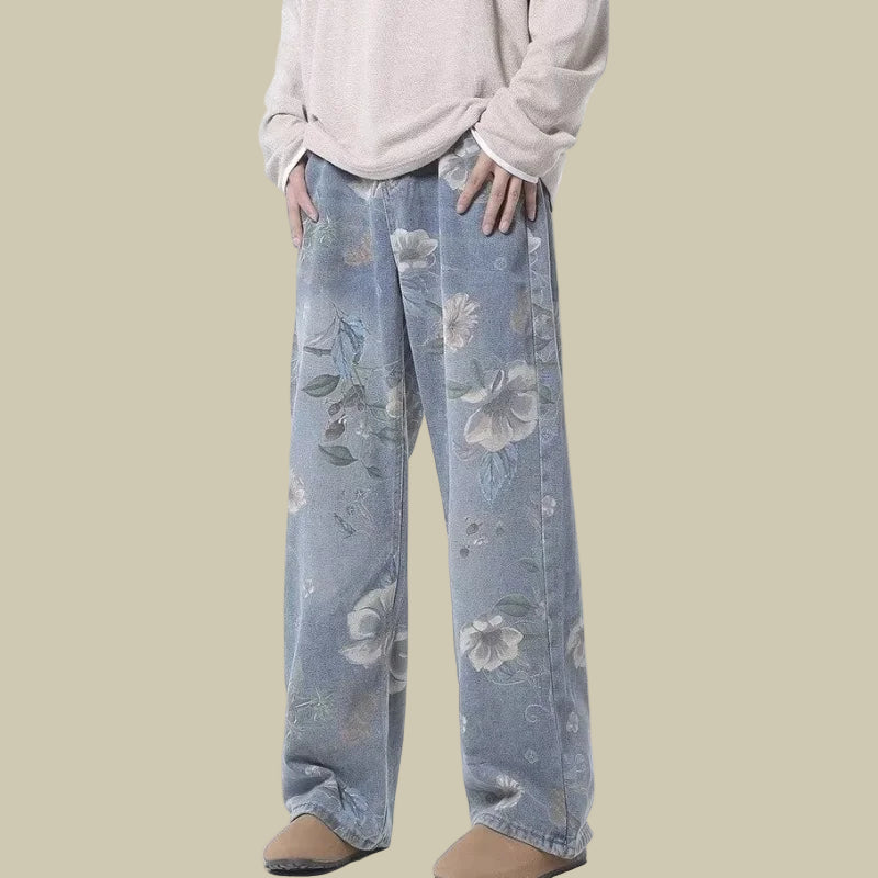 Collective Oversized - Men's Korean Tie-Dye Denim Color