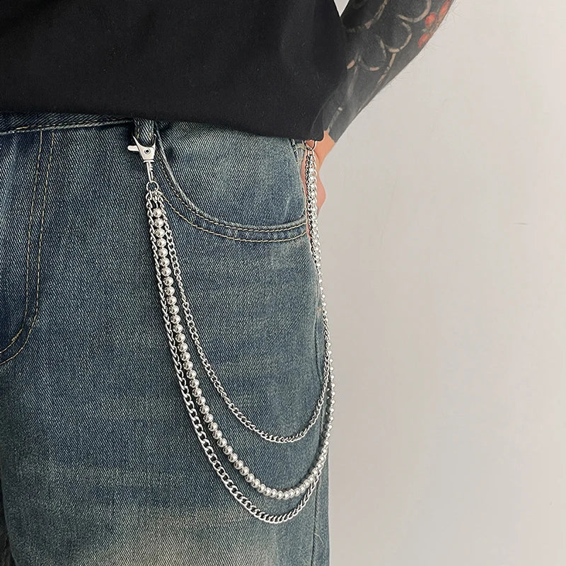 Collective Oversized - Unisex Pants Chain Metal Silver