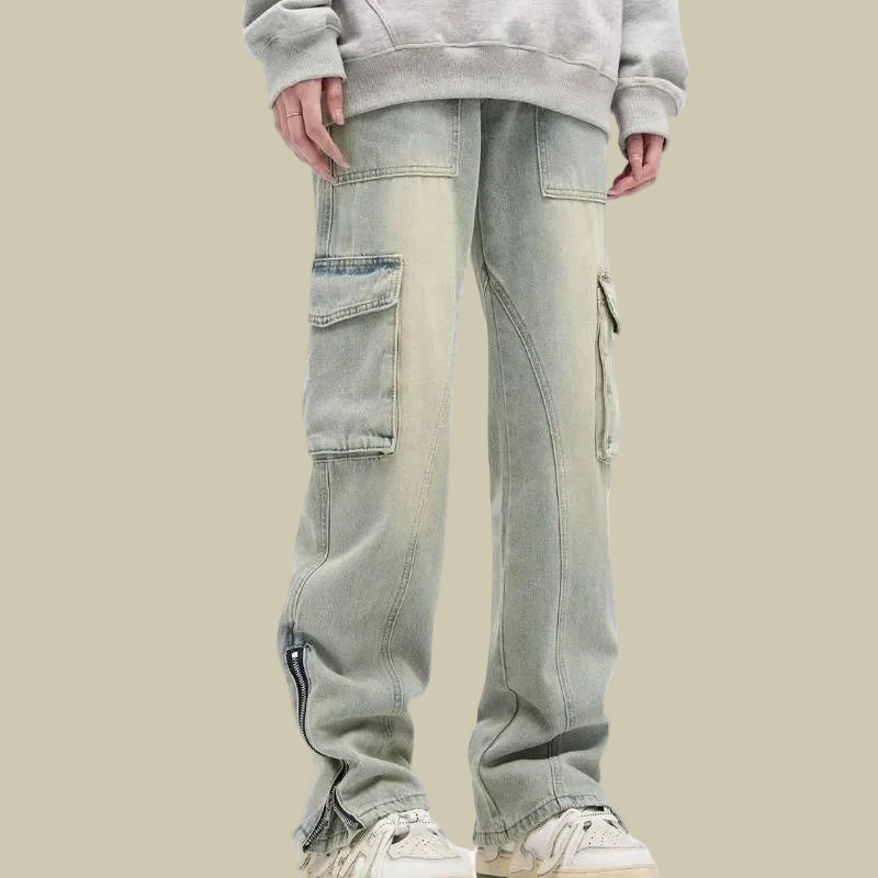 Collective Oversized - Men's Cargo Pants Urban Cotton Black