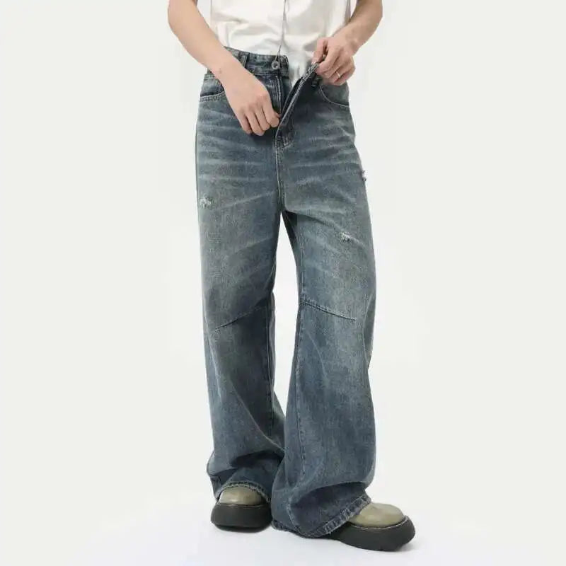 Collective Oversized - Men's Denim Pants Blue Cotton Casual