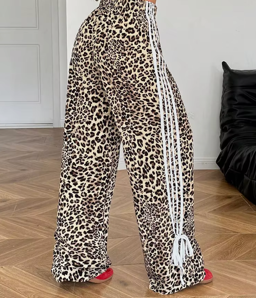 Collective Oversized - Women's Striped Pants Loose Cotton