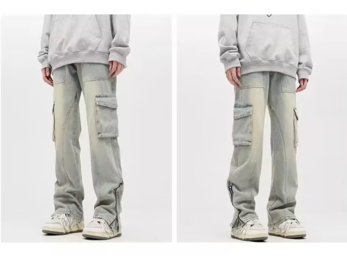 Collective Oversized - Men's Cargo Pants Urban Cotton Black