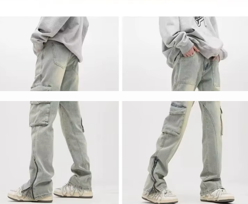 Collective Oversized - Men's Cargo Pants Urban Cotton Black
