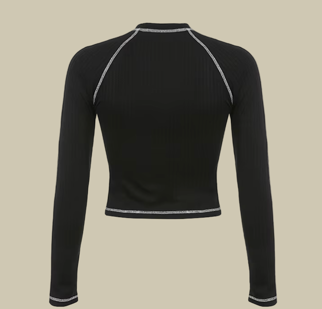 Collective Oversized - Women's Black Cotton Crop Top