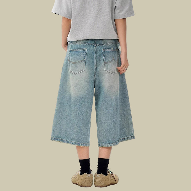 Collective Oversized - Men's Blue Oversized Denim Shorts