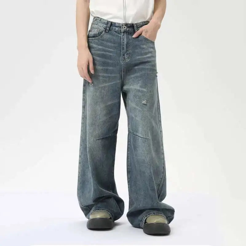 Collective Oversized - Men's Denim Pants Blue Cotton Casual