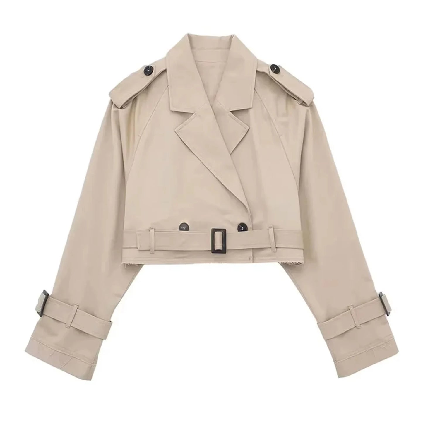 Collective Oversized - Women's Belted Trench Black Cotton