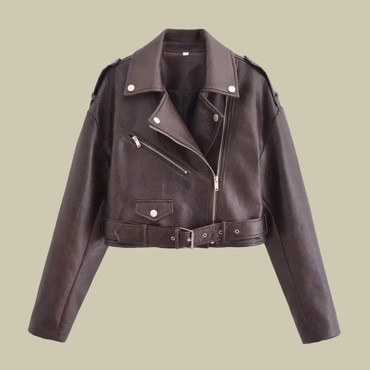 Collective Oversized - Women's FauxLeather Moto Jacket Black