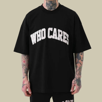 Collective Oversized - Men's Who Cares 280 Tee Cotton Black