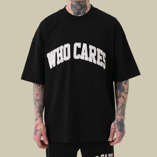 Collective Oversized - Men's Who Cares 280 Tee Cotton Black