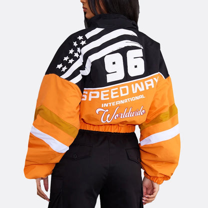 Collective Oversized - Womens RacingJacketCropped Orange Poly