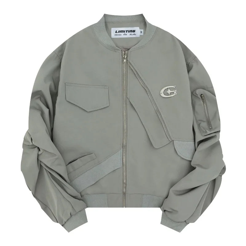 Collective Oversized - Men's Tac Bomber Jacket Black Nylon