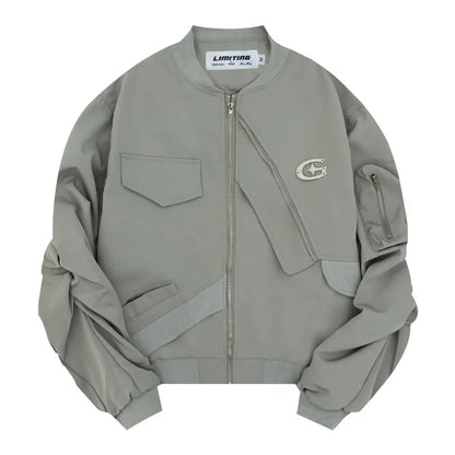 Collective Oversized - Men's Tac Bomber Jacket Black Nylon