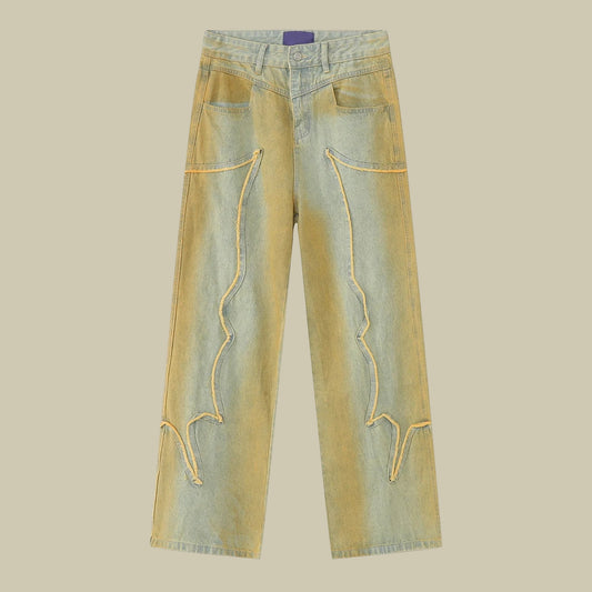 Collective Oversized - Men's Distressed Baggy Denim Indigo