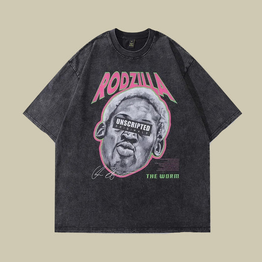 Collective Oversized - Men's Acid Wash Tee Indigo Cotton