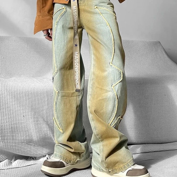 Collective Oversized - Men's Distressed Baggy Denim Indigo