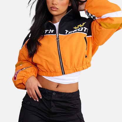 Collective Oversized - Womens RacingJacketCropped Orange Poly