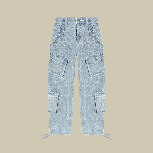 Collective Oversized - Women's Distressed Blue Cotton Pants